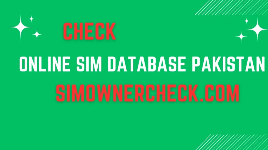 Online SIM Database Pakistan